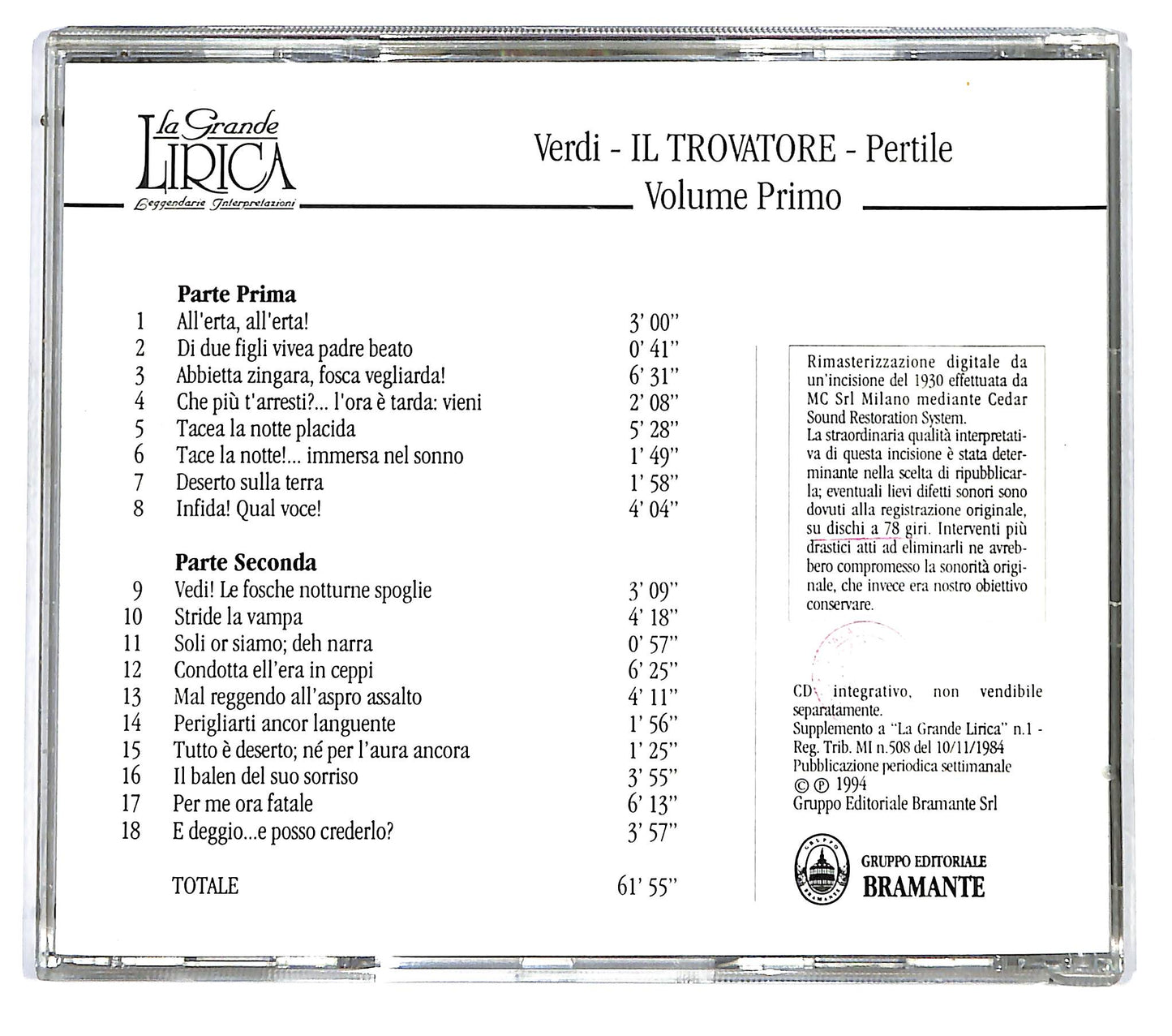 EBOND Giuseppe Verdi - Il Trovatore Volume Primo EDITORIALE CD CD122218