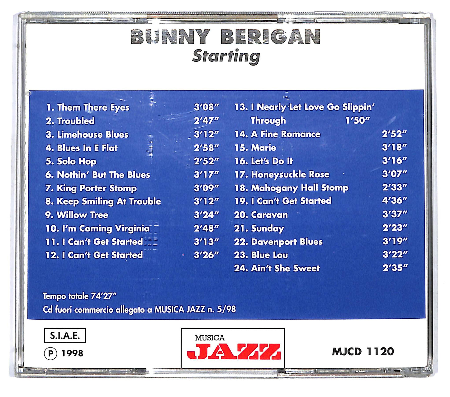 EBOND Bunny Berigan - Starting EDITORIALE CD CD122222