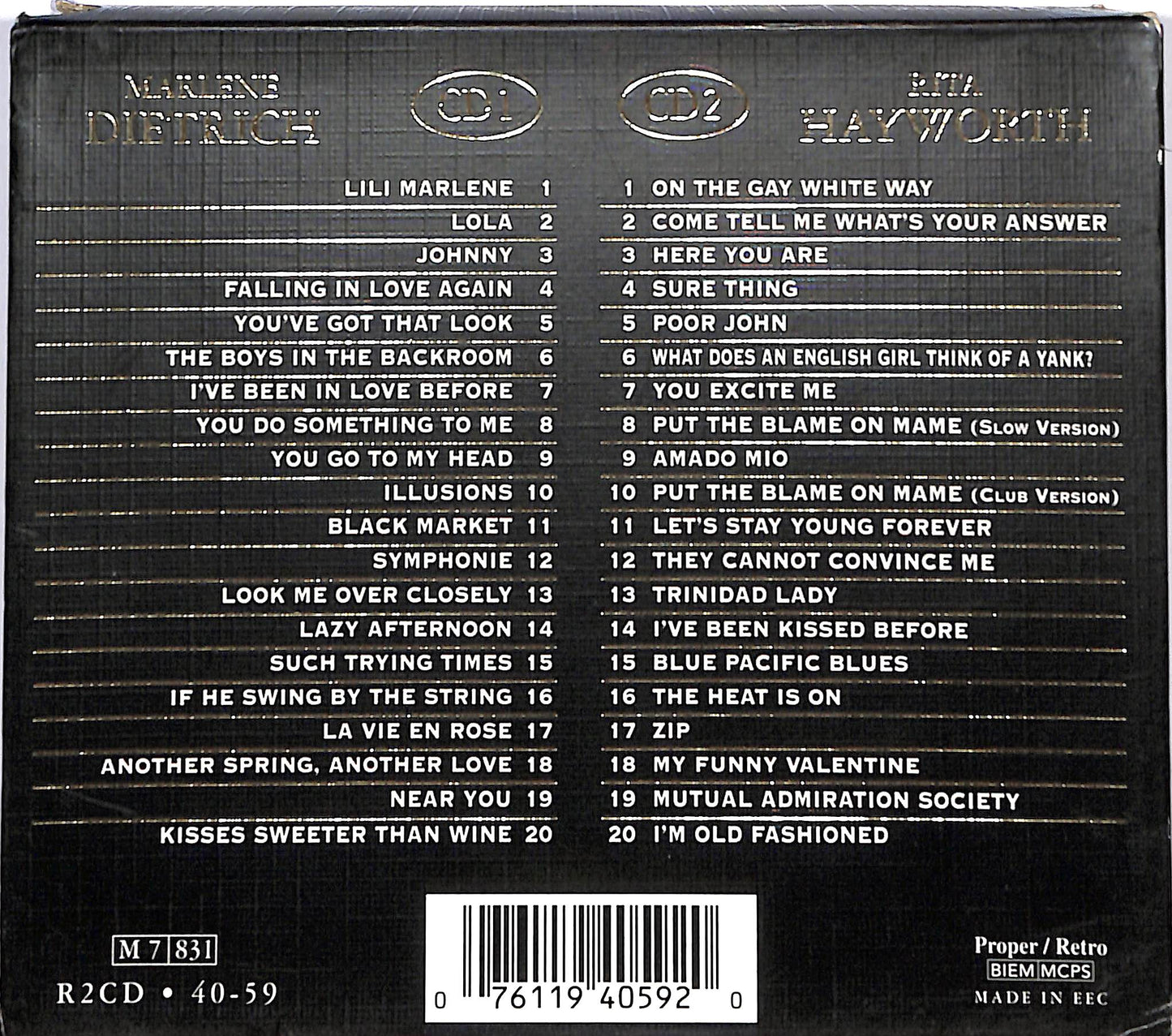 EBOND Marlene Dietrich , Rita Hayworth - Divas - The Gold Collection CD CD122310