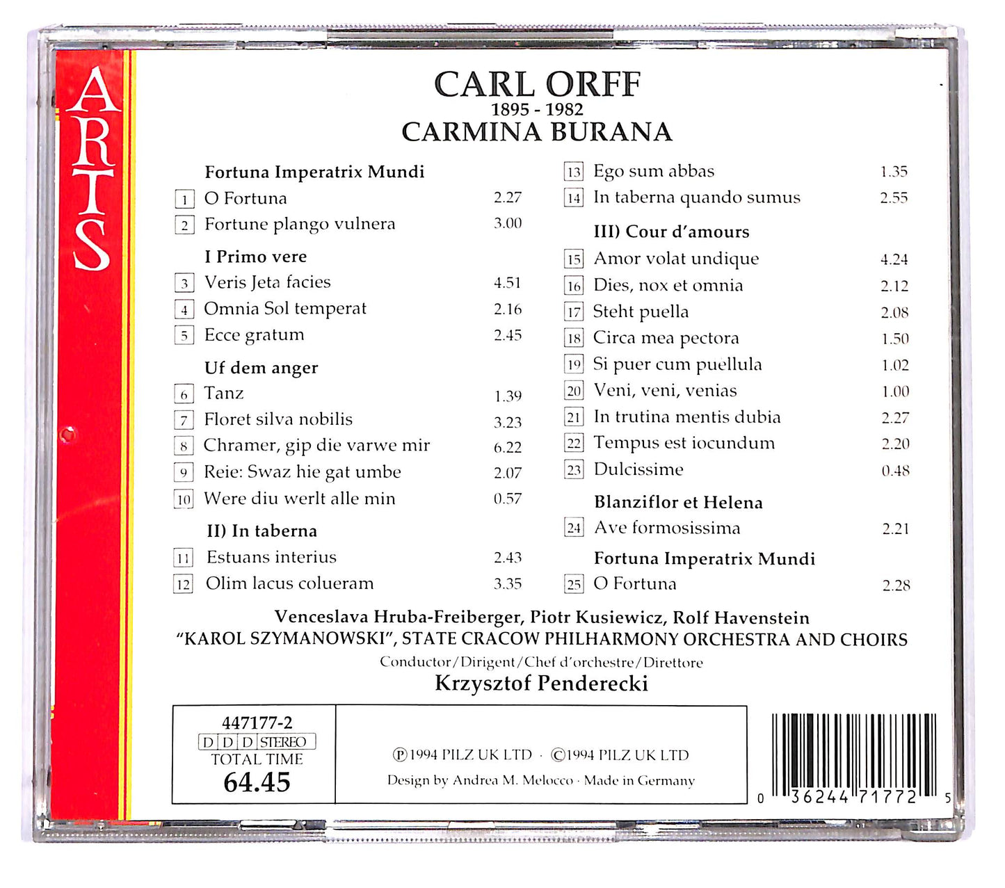 EBOND Carl Orff - Carmina Burana - Krzysztof Penderecki CD CD122320