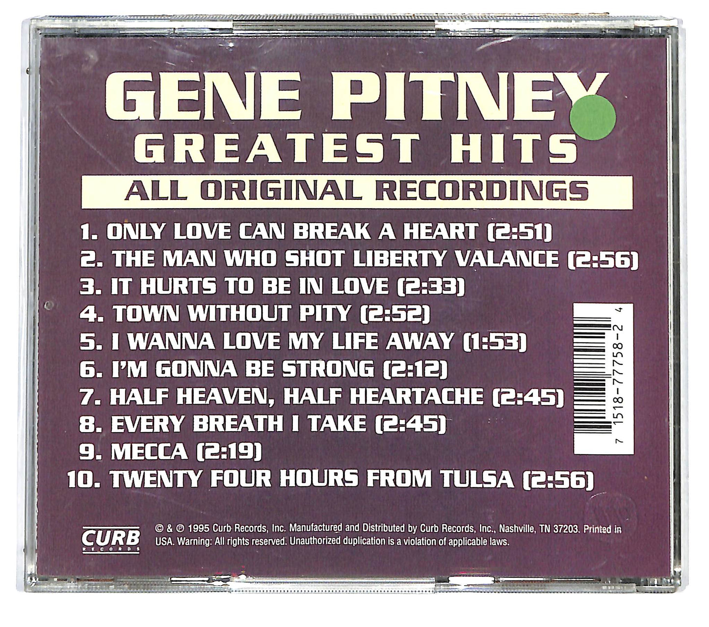 EBOND Gene Pitney - Greatest Hits CD CD122419