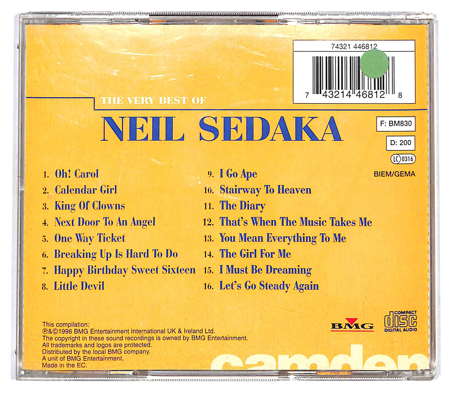 EBOND Neil Sedaka - The Very Best Of Neil Sedaka CD CD122730