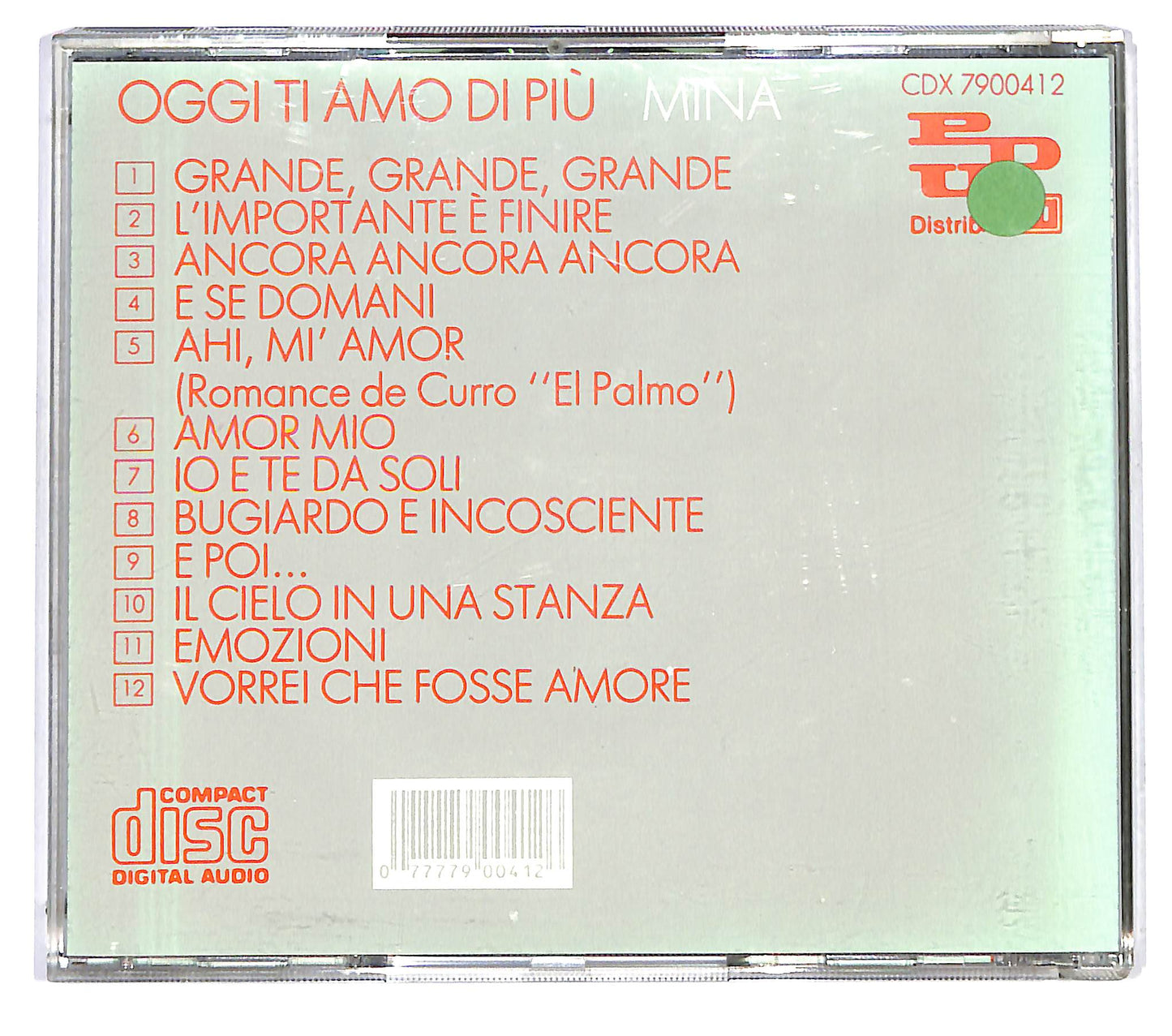 EBOND Mina - Oggi Ti Amo Di Piu CD CD122734