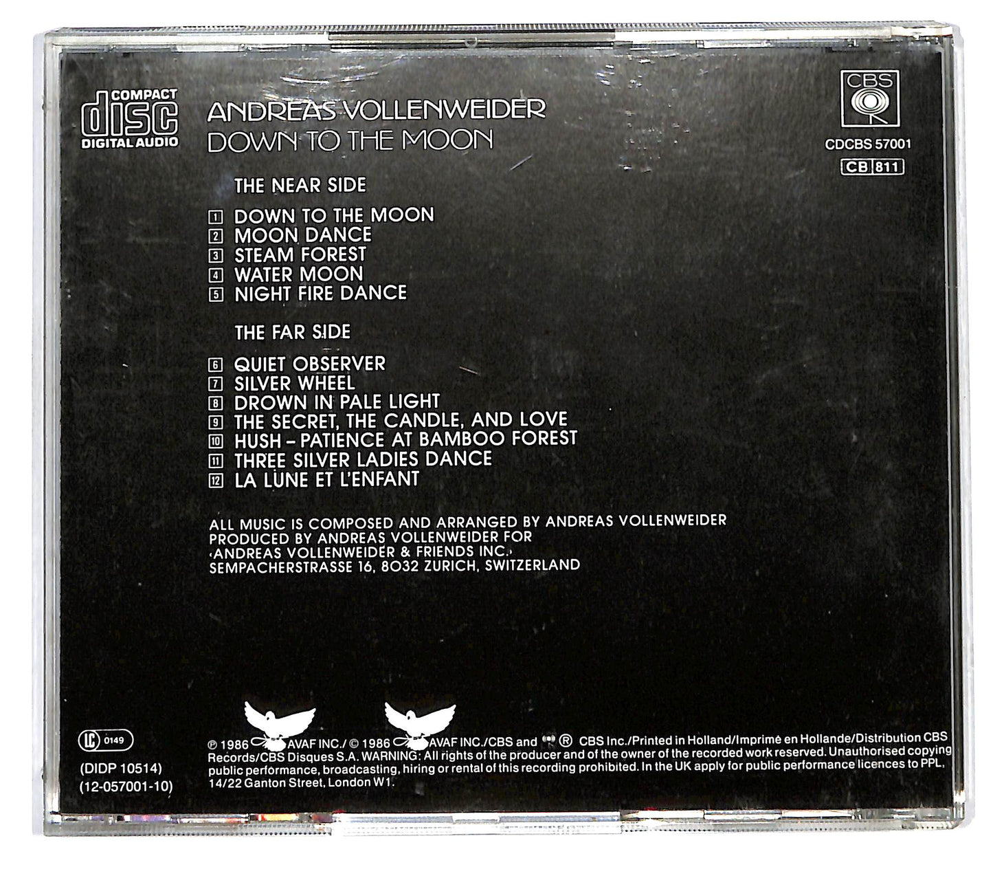 EBOND Andreas Vollenweider - Down To The Moon CD CD122759