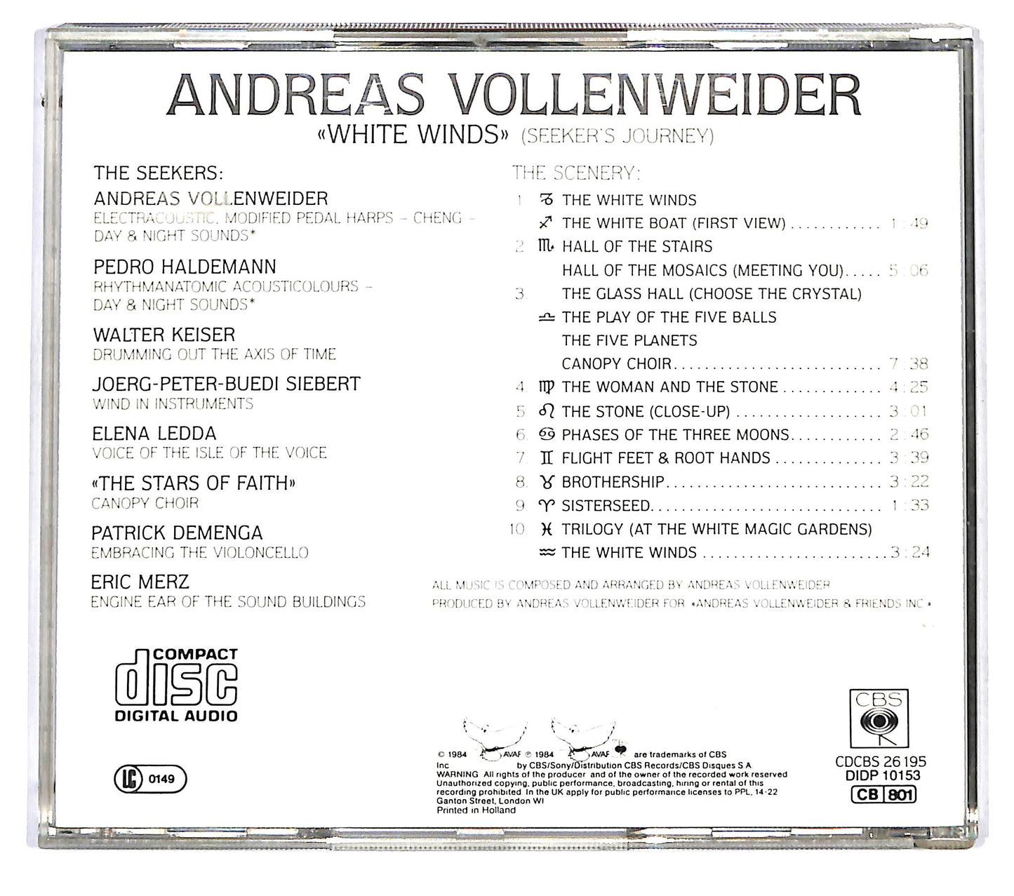 EBOND Andreas Vollenweider - White Winds (Seekers Journey) CD CD122760