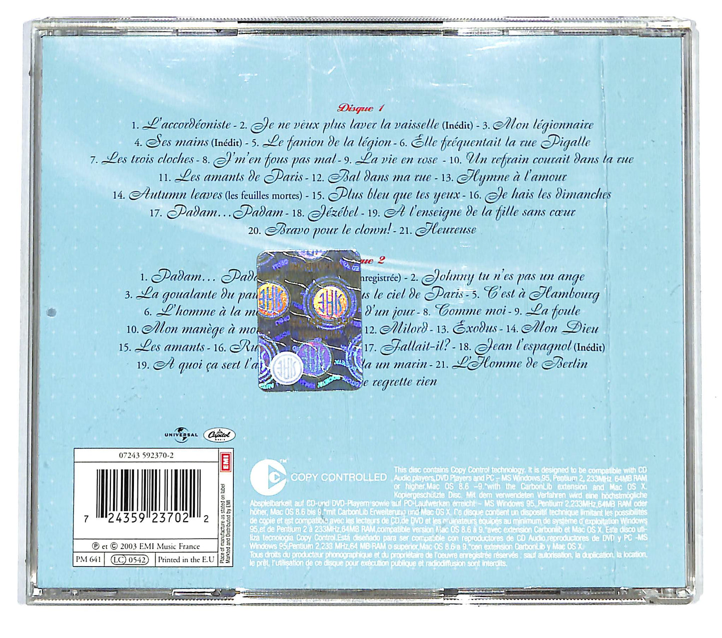 EBOND Eternelle - Les Plus Grandes Chansons D'Edith Piaf CD CD122862