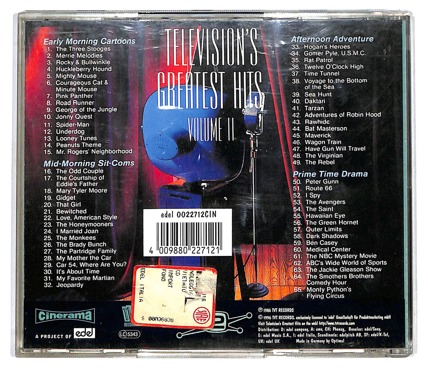 EBOND Television's Greatest Hits Volume 2 - From The 50's and 60's CD CD122951