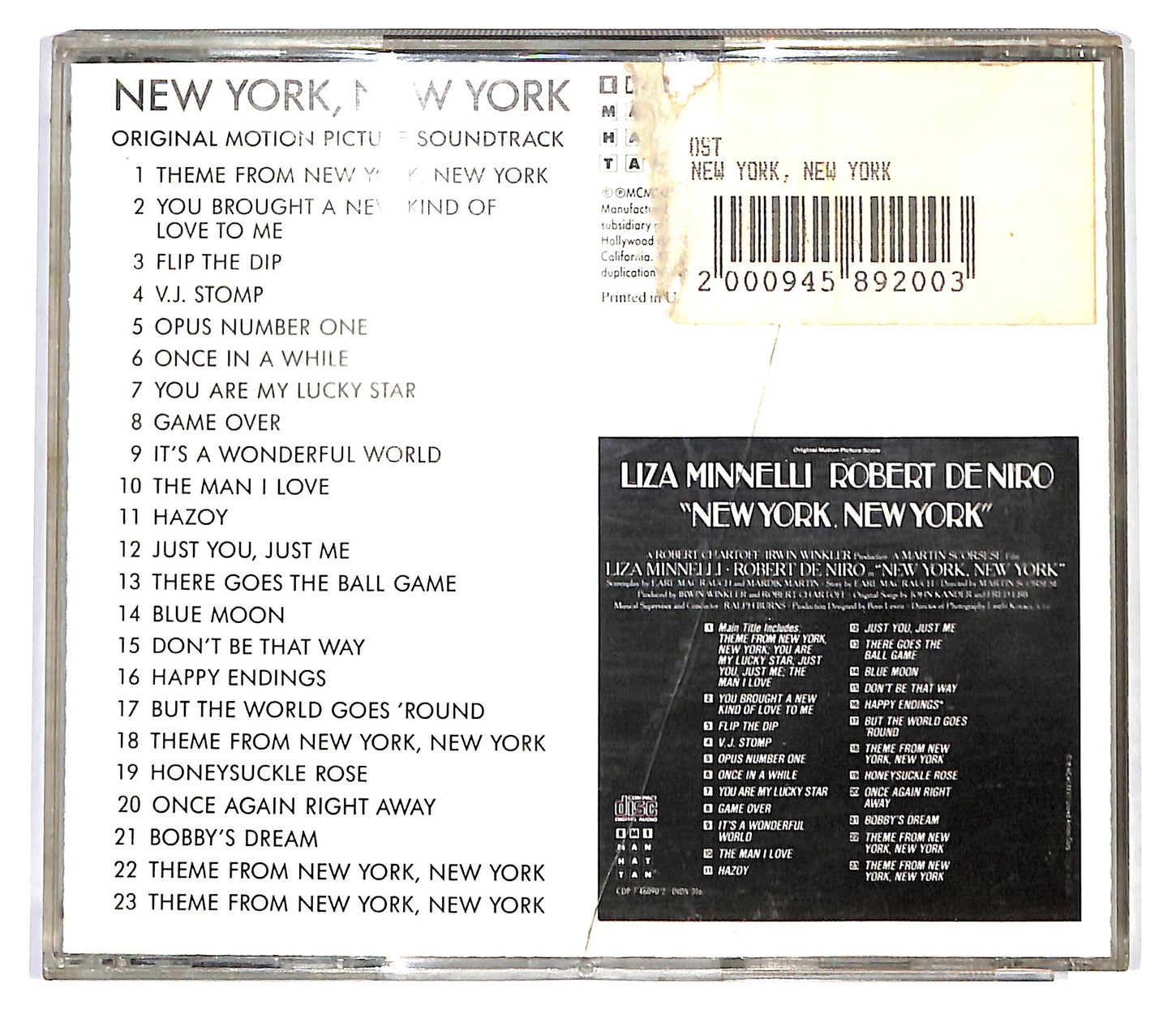 EBOND Liza Minnelli , Robert De Niro - New York, New York CD CD123123