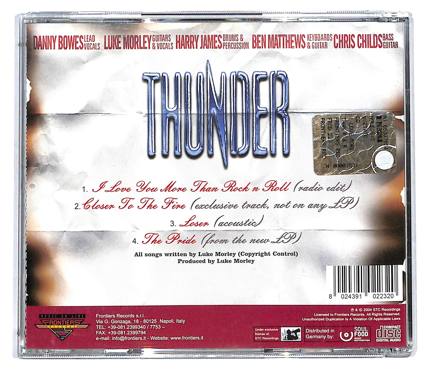 EBOND Thunder - I Love You More Than Rock N Roll CD CD123444