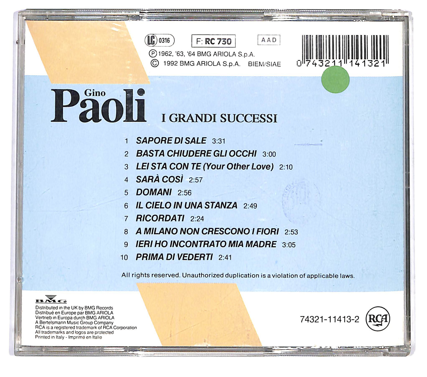EBOND Gino Paoli - I Grandi Successi CD CD123547