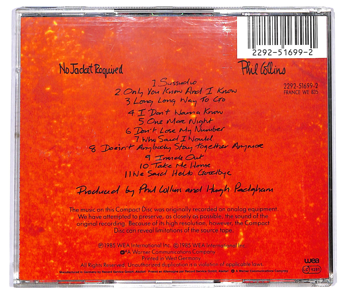 EBOND Phil Collins - No Jacket Required CD CD123750
