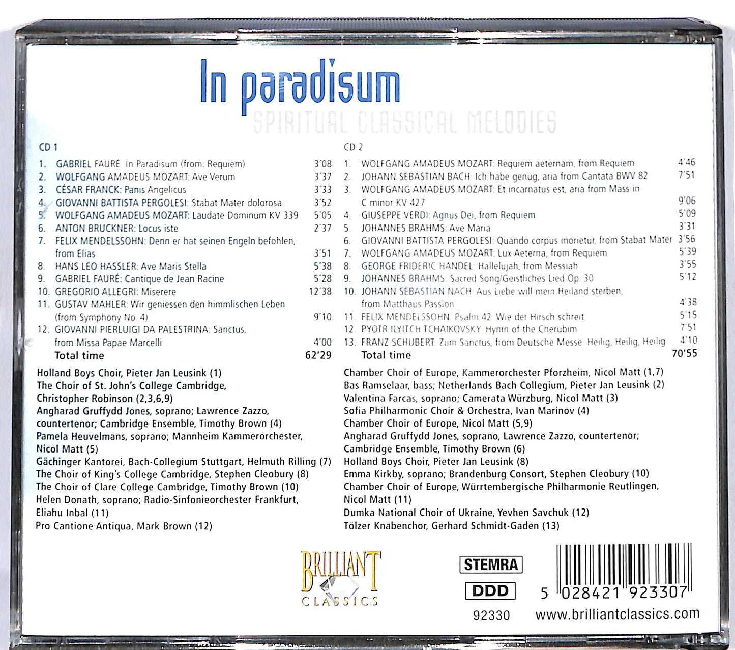 EBOND Various - In Paradisum Spiritual Classical Melodies CD CD124108