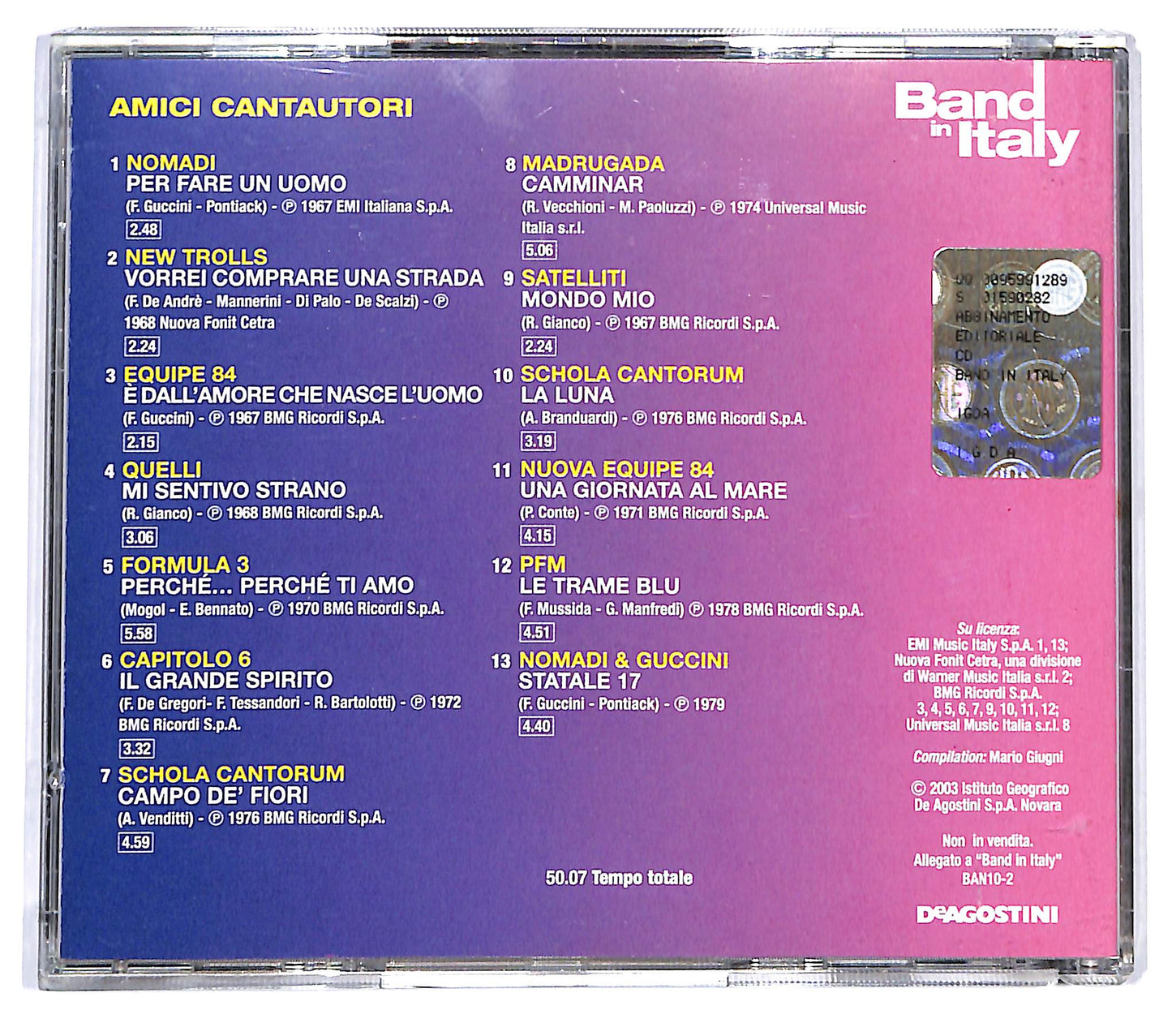 EBOND Band In Italy - Amici Cantautori CD CD124209