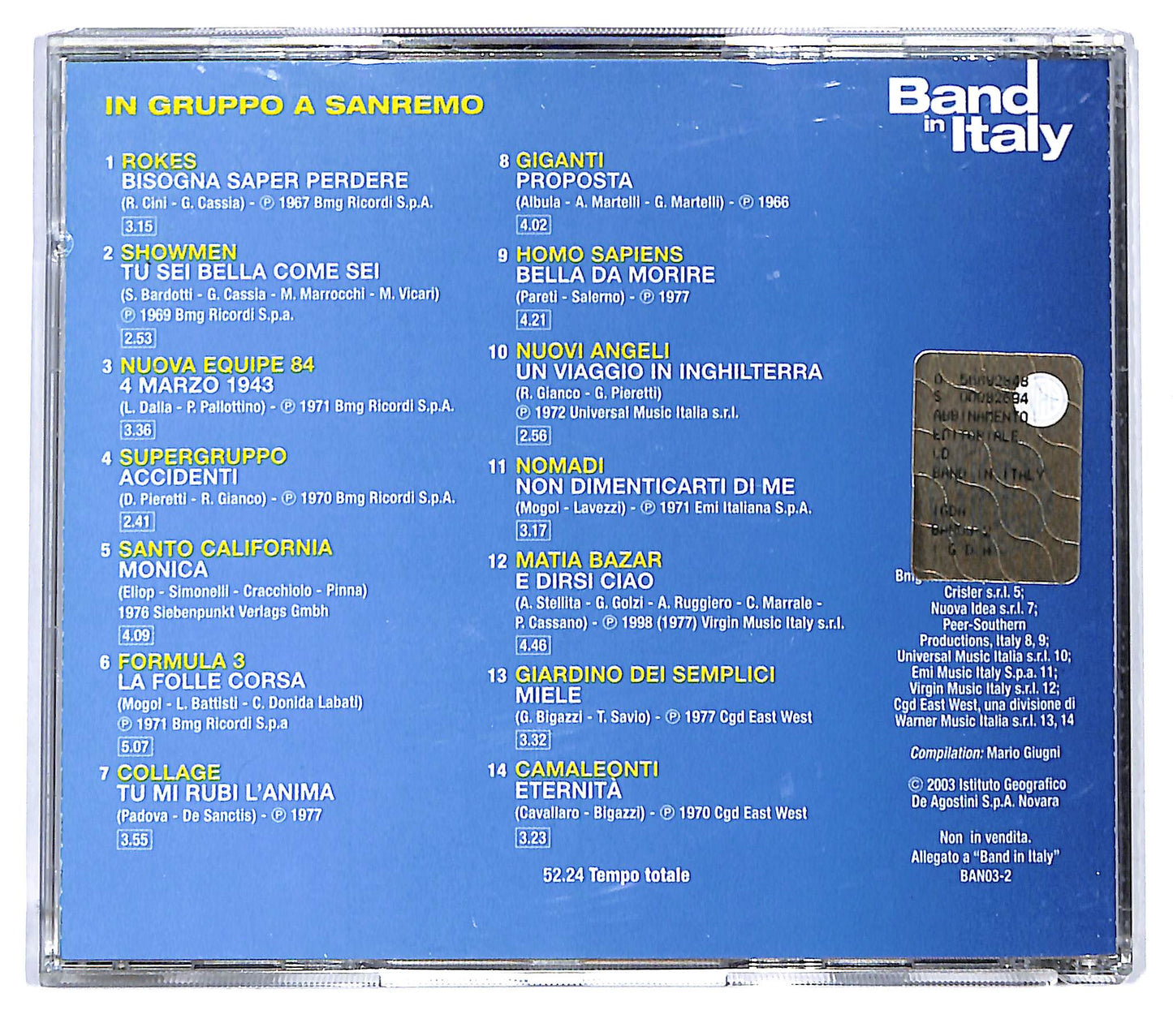 EBOND Band In Italy - In Gruppo A Sanremo EDITORIALE CD CD124216
