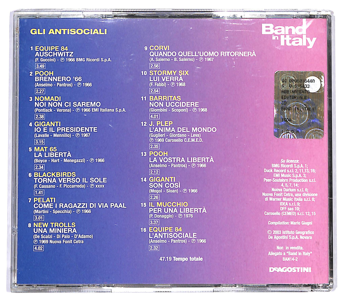 EBOND Various - Gli Antisociali EDITORIALE CD CD124235