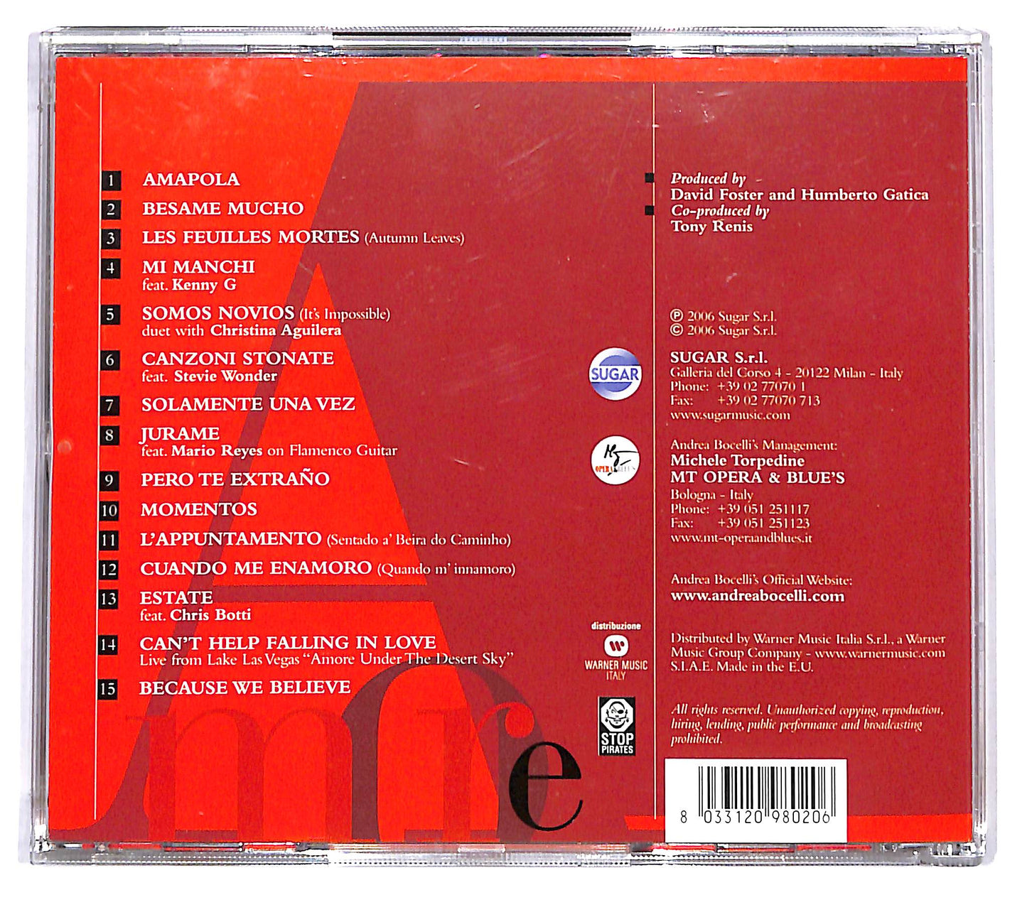 EBOND Andrea Bocelli - Amore CD CD124240