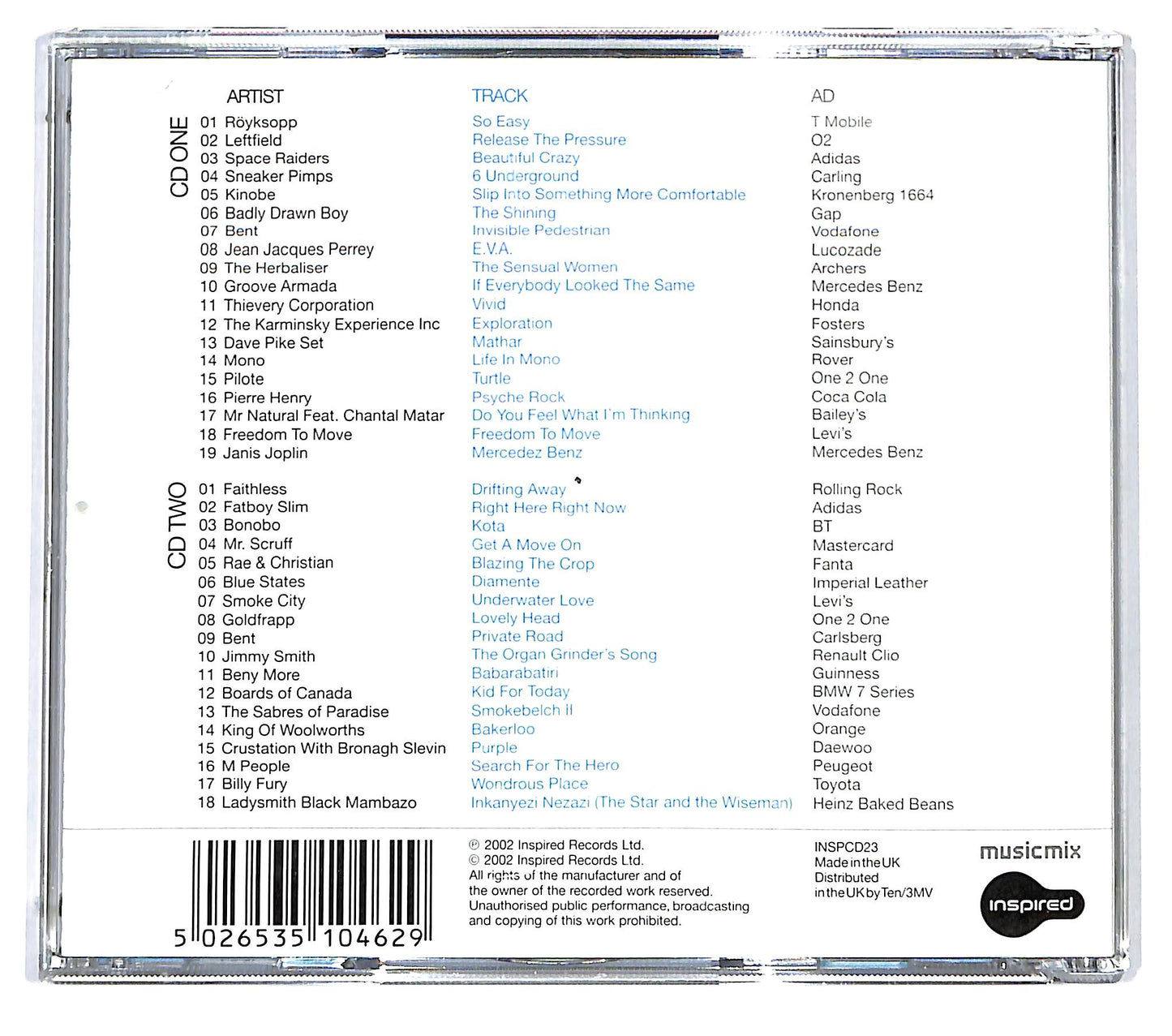 EBOND Tune In - Chill Out (Classic Chill Out From The Coolest Ads) CD CD124320