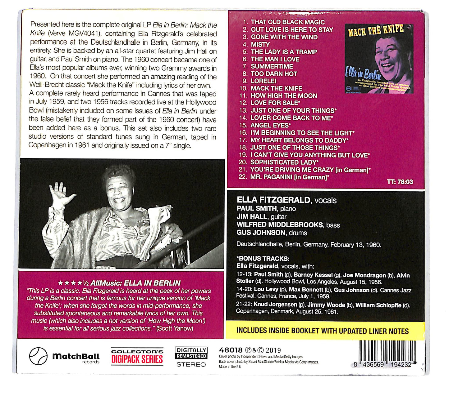 EBOND Ella Fitzgerald - Ella In Berlin CD CD124605
