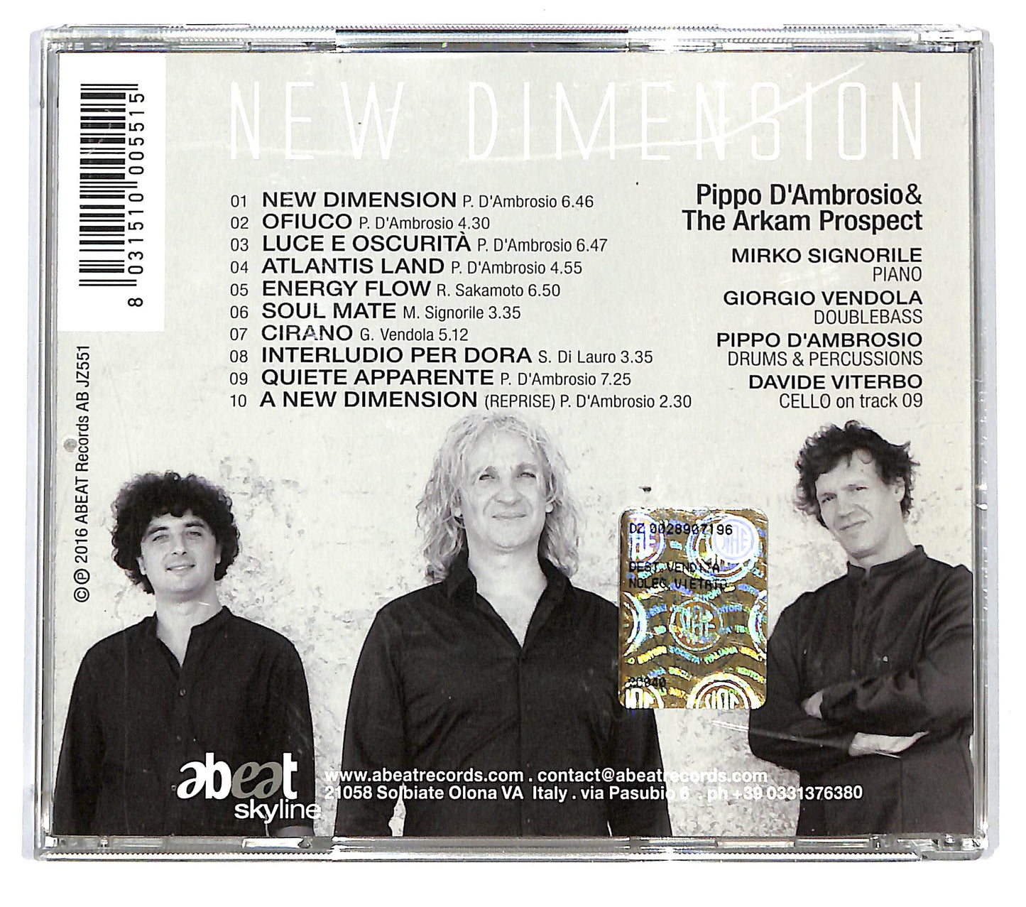 EBOND Pippo D'Ambrosio & The Arkam Prospect - New Dimension CD CD124619