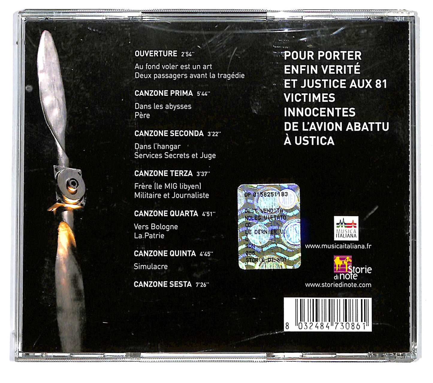 EBOND Pippo Pollina - Le Dernier Vol - Oraison Civile Pour Ustica CD CD124762