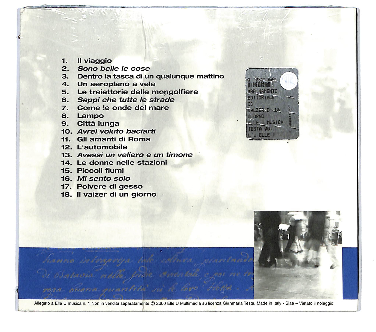 EBOND Gianmaria Testa & Giovannone - Il Valzer Di Un Giorno DIGIPACK CD CD124771