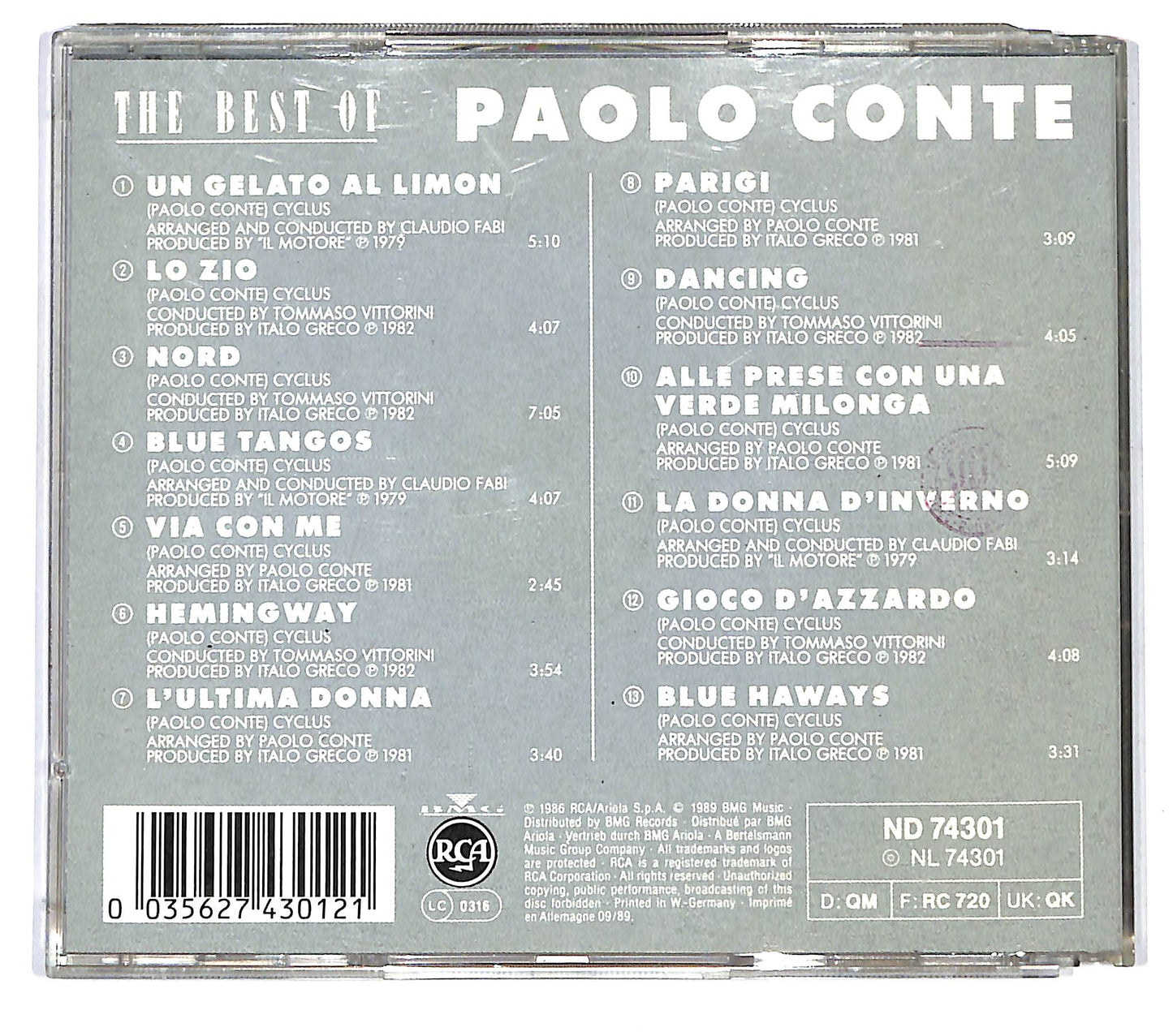 EBOND Paolo Conte - The Best Of Paolo Conte CD CD124777