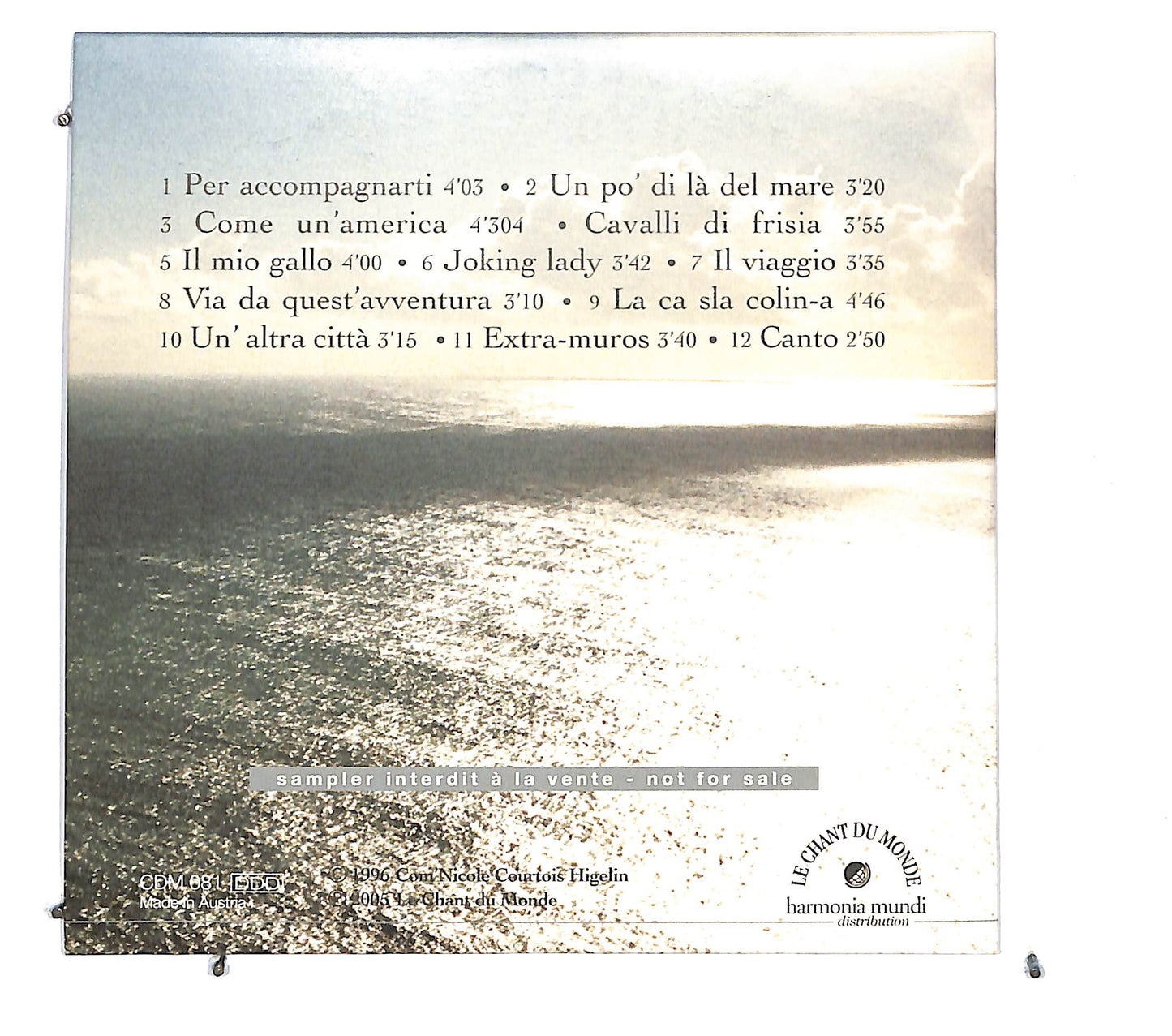 EBOND Gianmaria Testa - Extra-Muros DIGIPACK CD CD124830