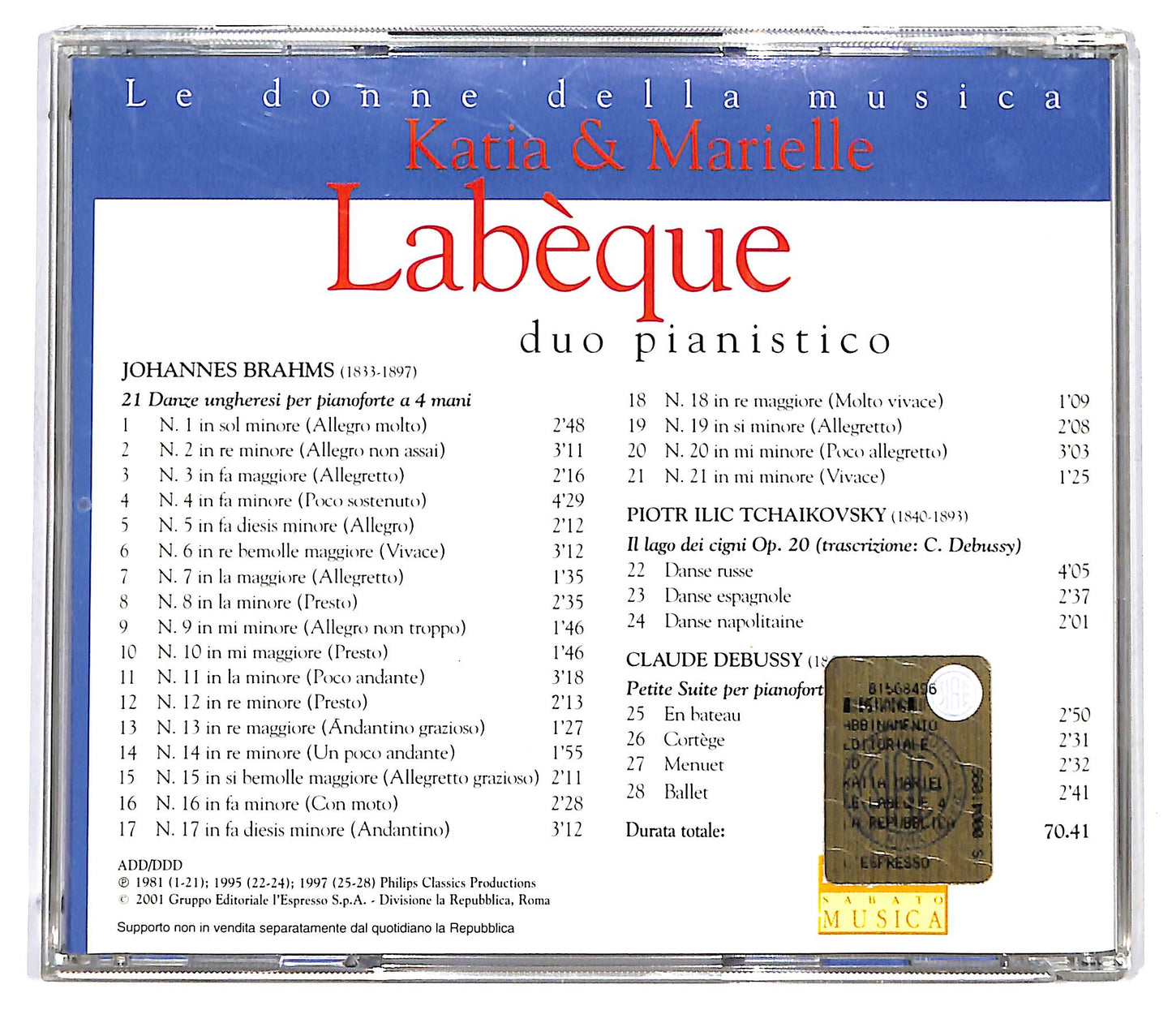 EBOND Katia Et Marielle Labeque - J. Brahms. Tchaikovsky, Debussy CD CD124856