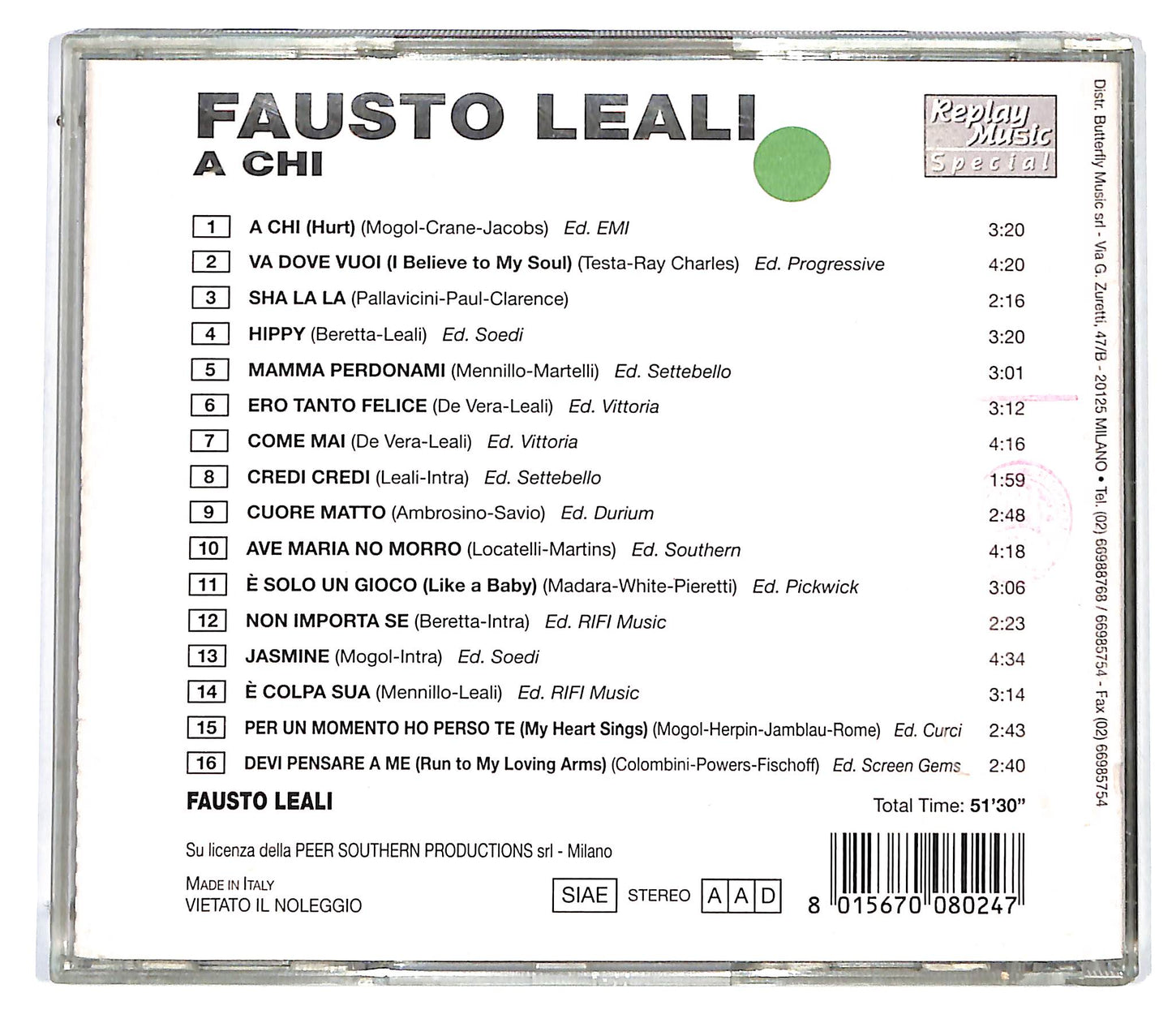 EBOND Fausto Leali - A Chi CD CD125052