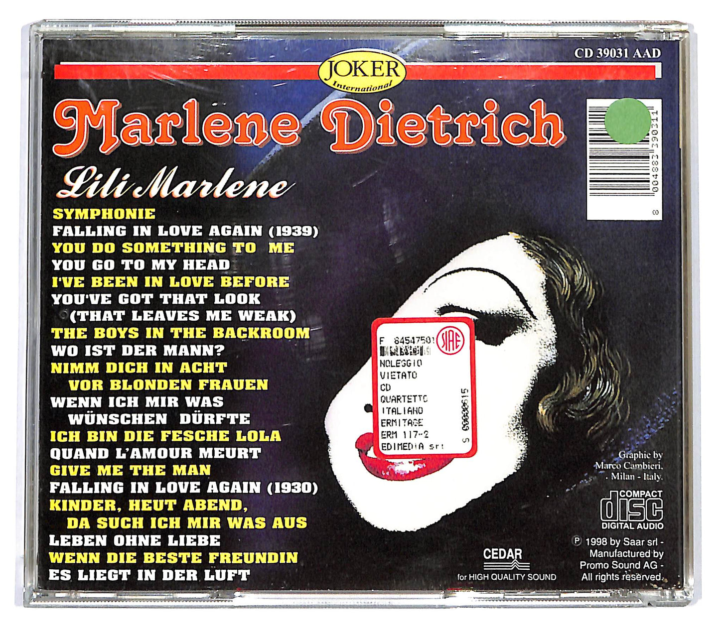 EBOND Marlene Dietrich - Lili Marlene CD CD125061