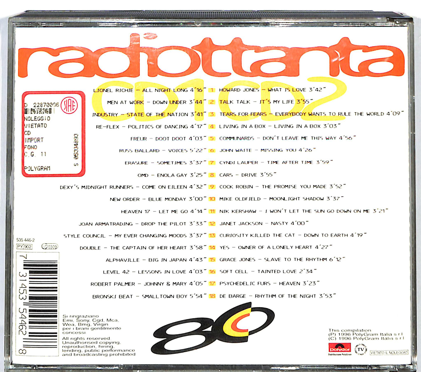 EBOND Various - Claudio Cecchetto Presenta Radiottanta CD CD125146