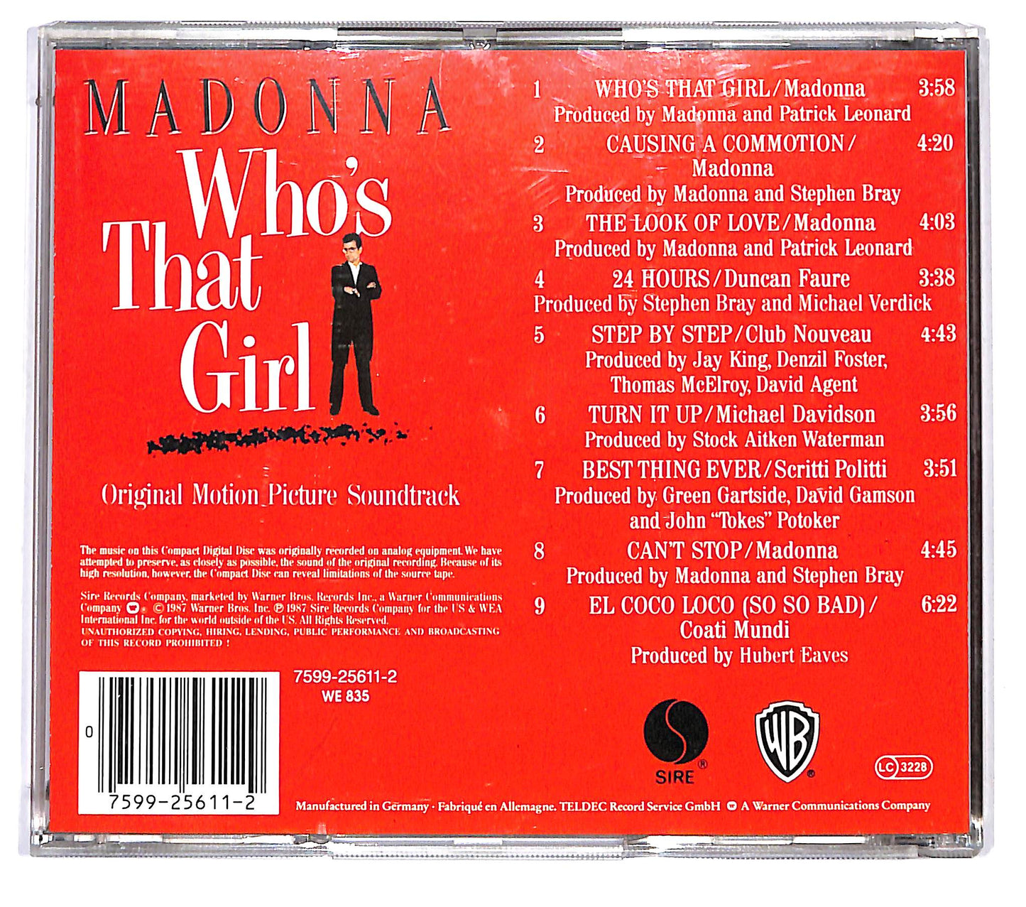 EBOND Madonna - Who's That Girl (Original Motion Picture Soundtrack) CD CD125246