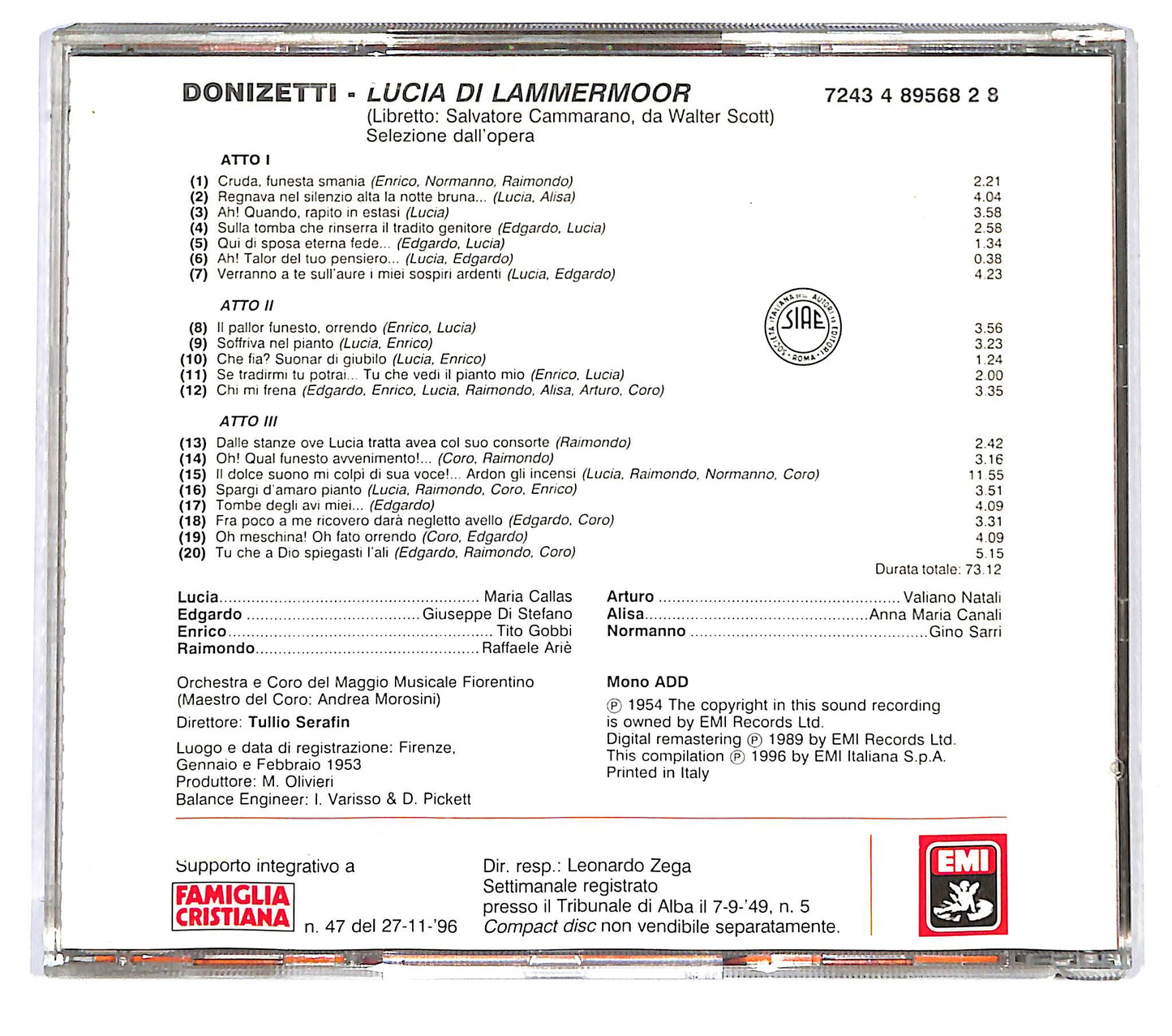 EBOND Donizetti, Tullio Serafin - Lucia Di Lammermoor EDITORIALE CD CD125322