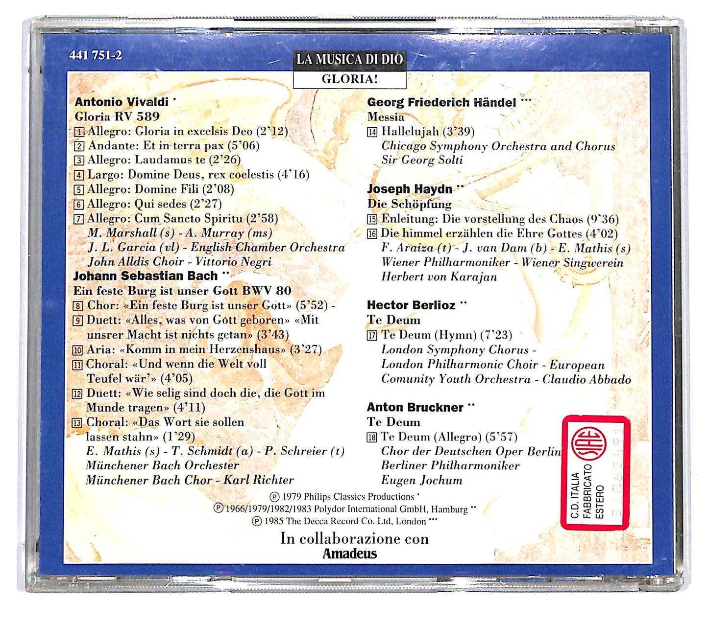 EBOND Vivaldi • Bach • Handel • Haydn - Gloria! EDITORIALE CD CD125362