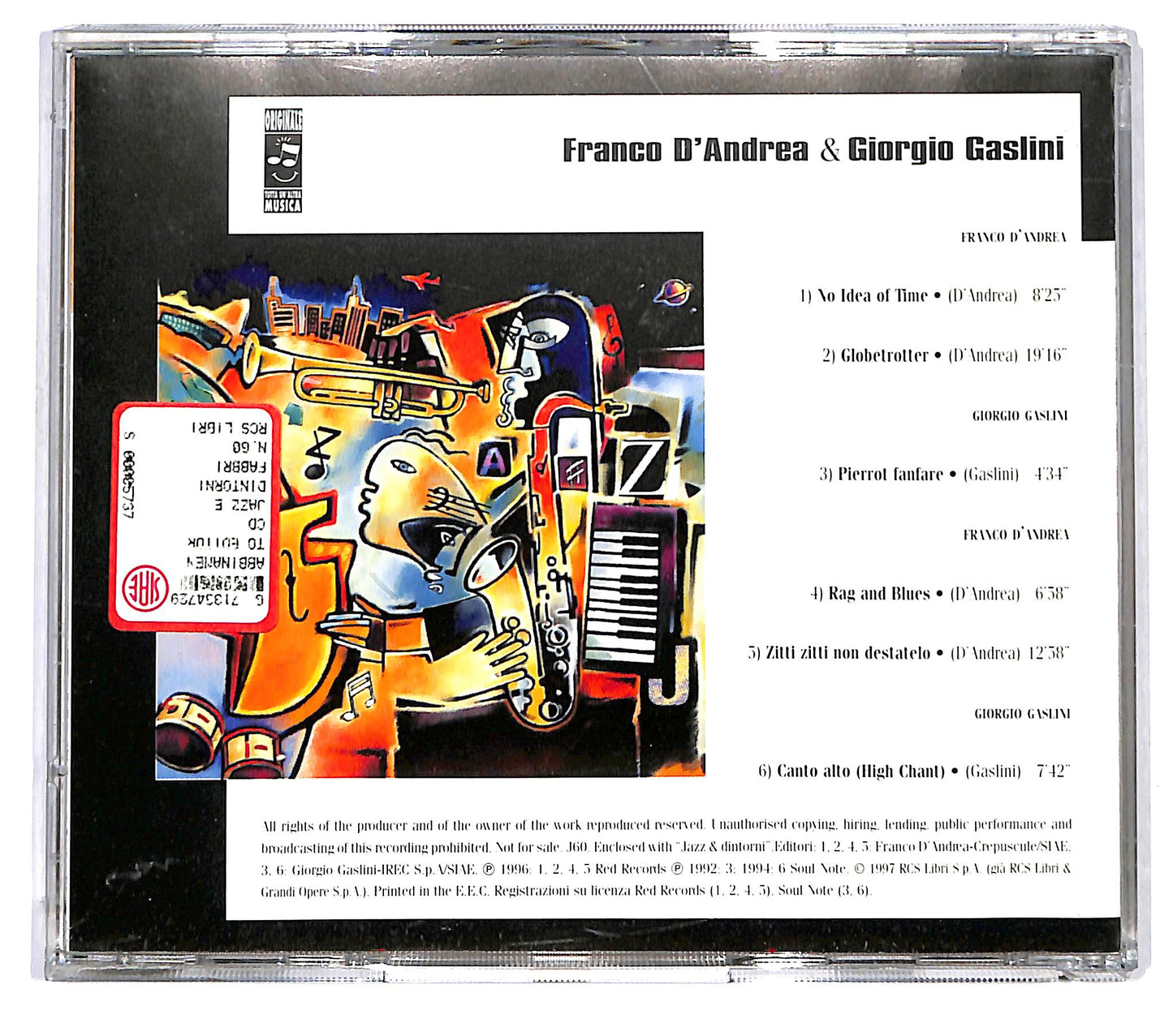 EBOND Franco D'Andrea & Giorgio Gaslini Milano EDITORIALE CD CD125442