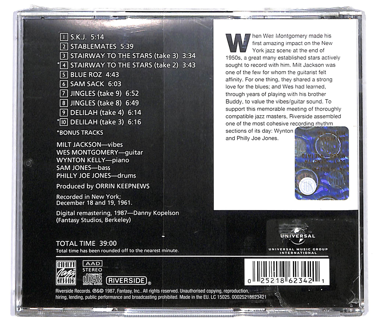 EBOND Milt Jackson and Wes Montgomery - Bags Meets Wes! CD CD125540