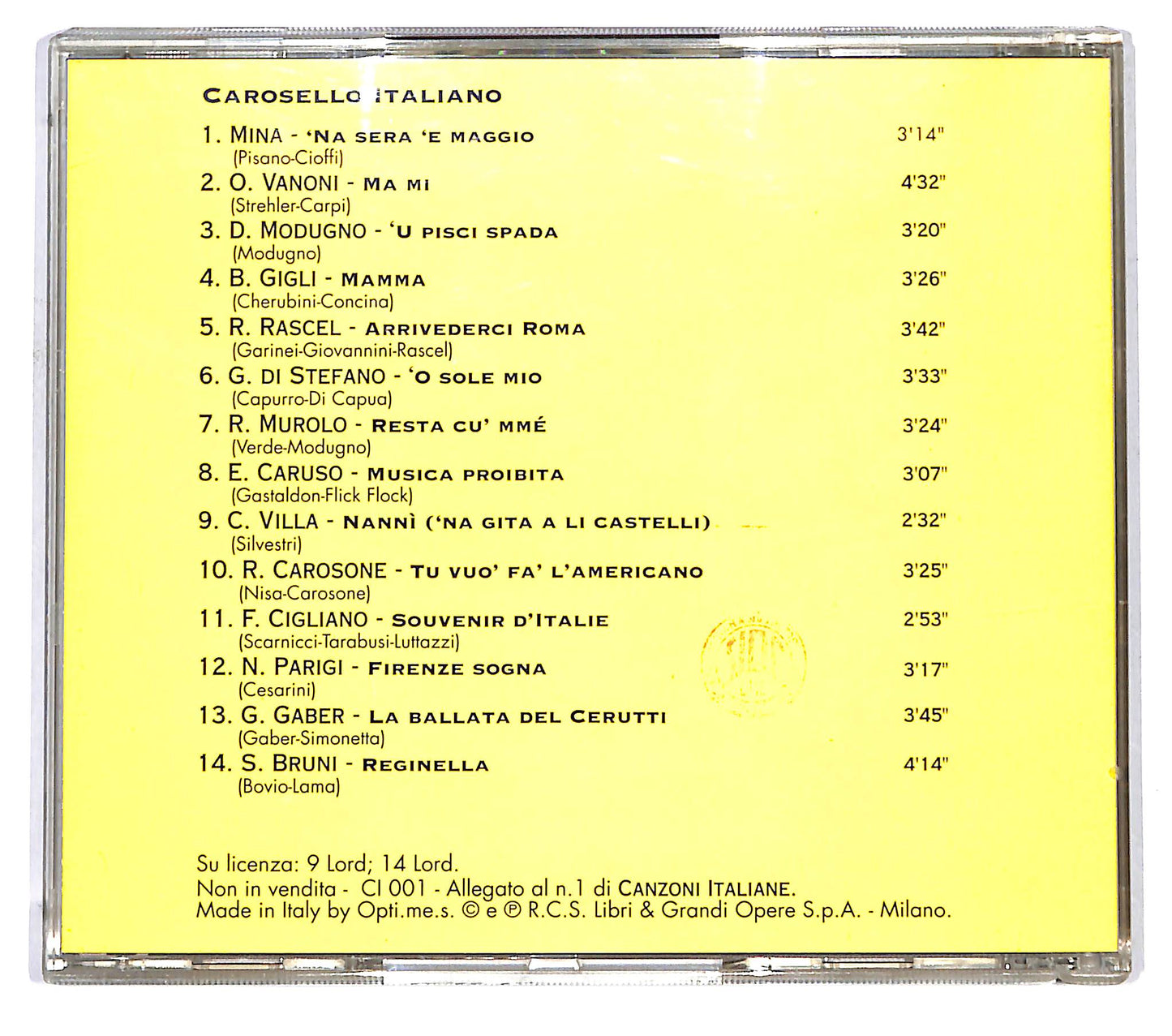 EBOND Various - Carosello Italiano EDITORIALE CD CD125635