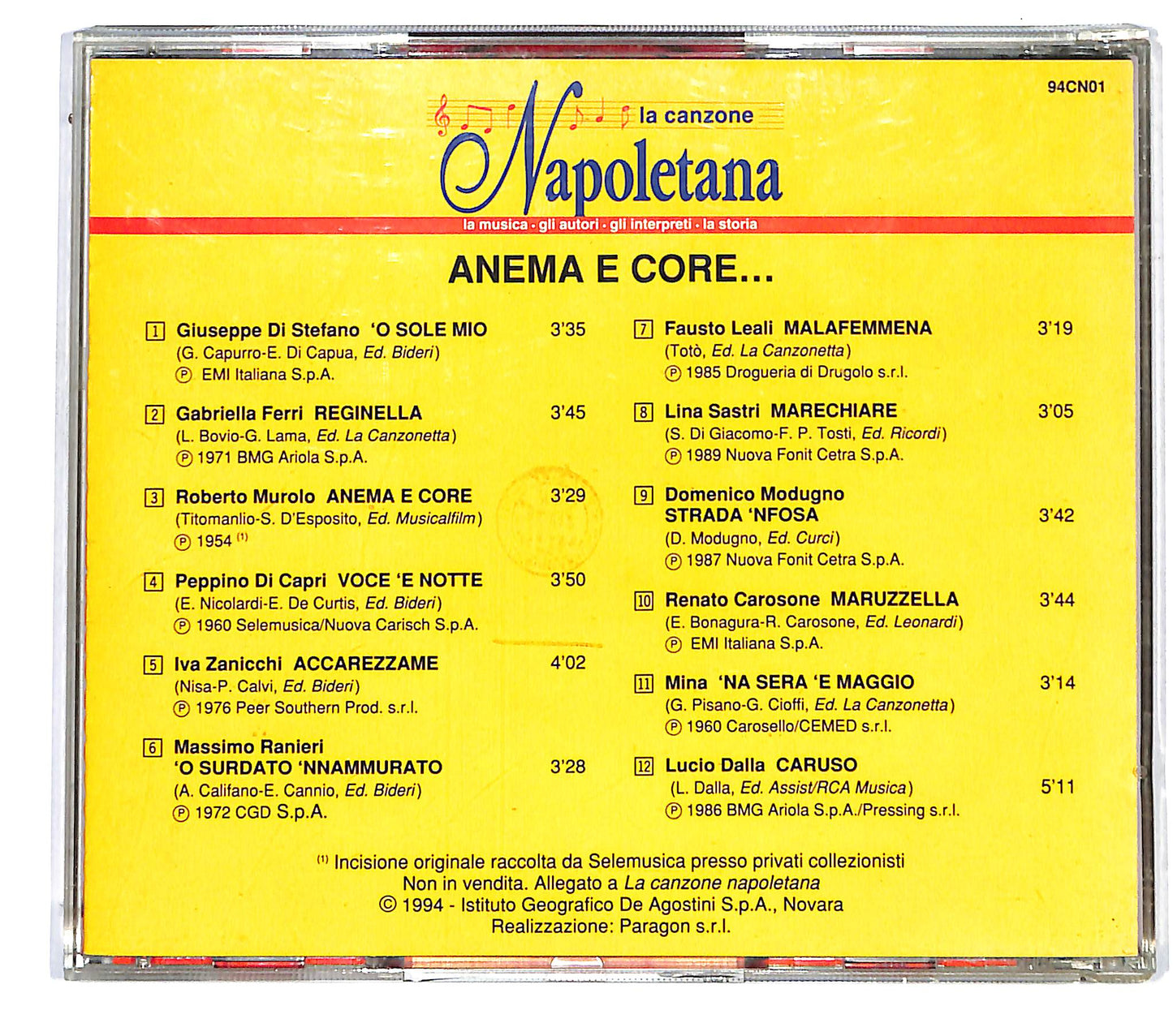 EBOND Various - Anema E Core... EDITORIALE CD CD125716