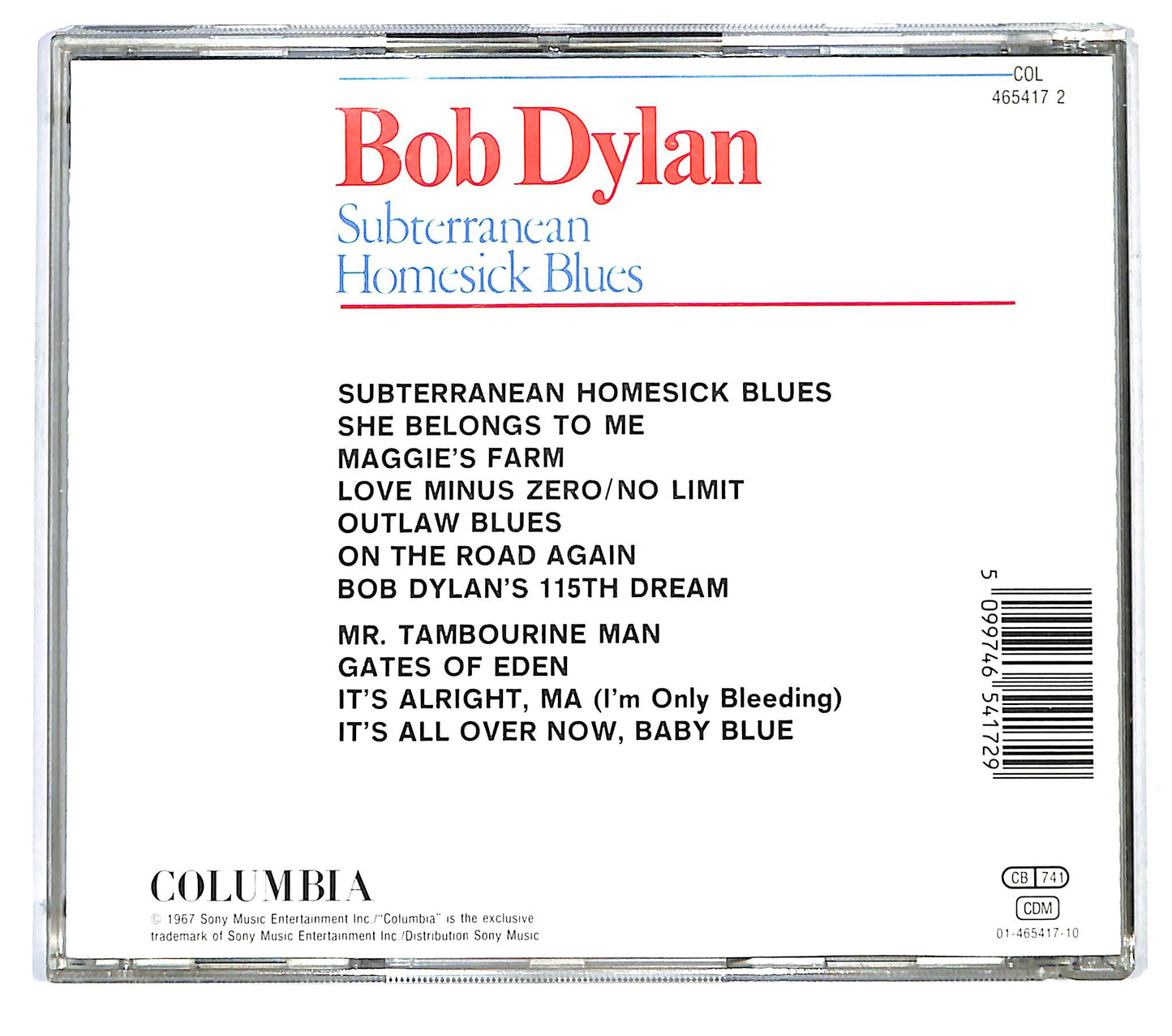 EBOND Bob Dylan - Subterranean Homesick Blues CD CD125734