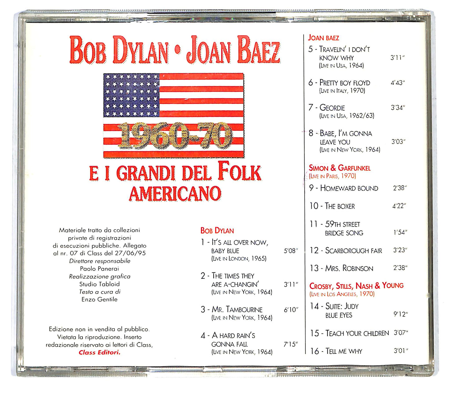 EBOND Bob Dylan · Joan Baez E I Grandi Del Folk Americano 1960-70 CD CD125736