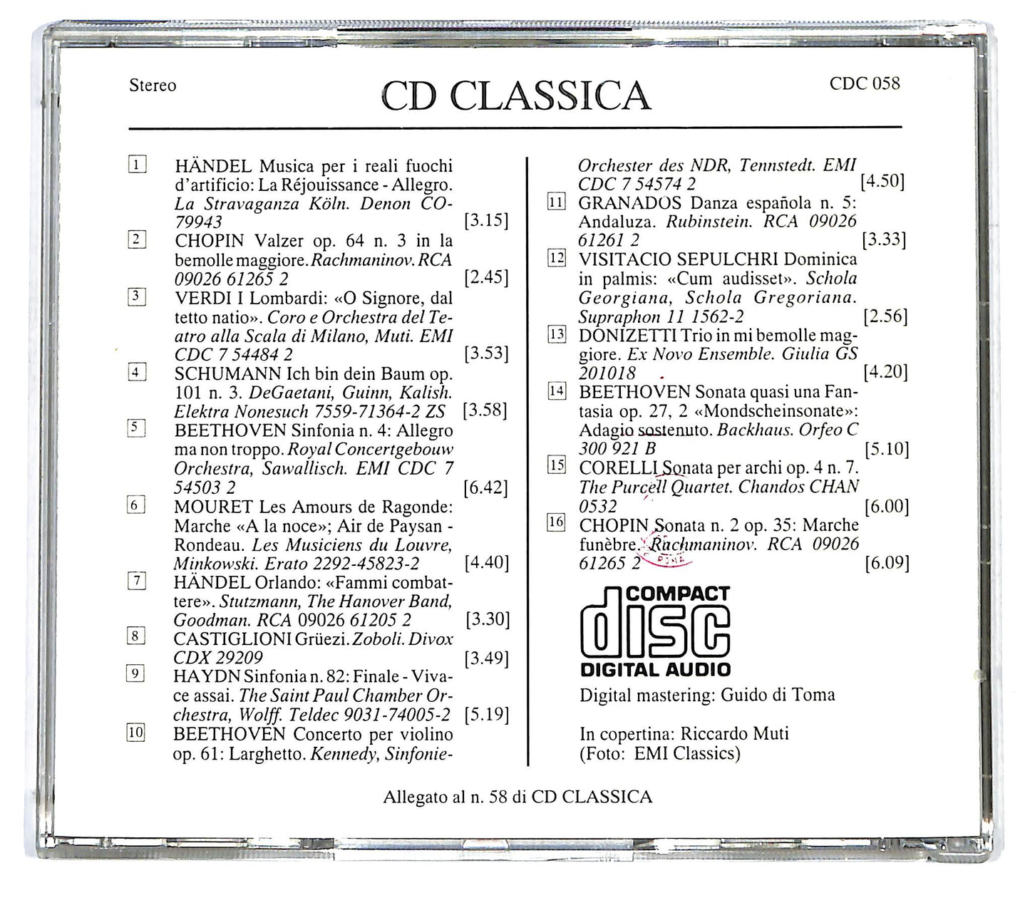 EBOND Various -Classica - Febbraio 1993 EDITORIALE CD CD125806