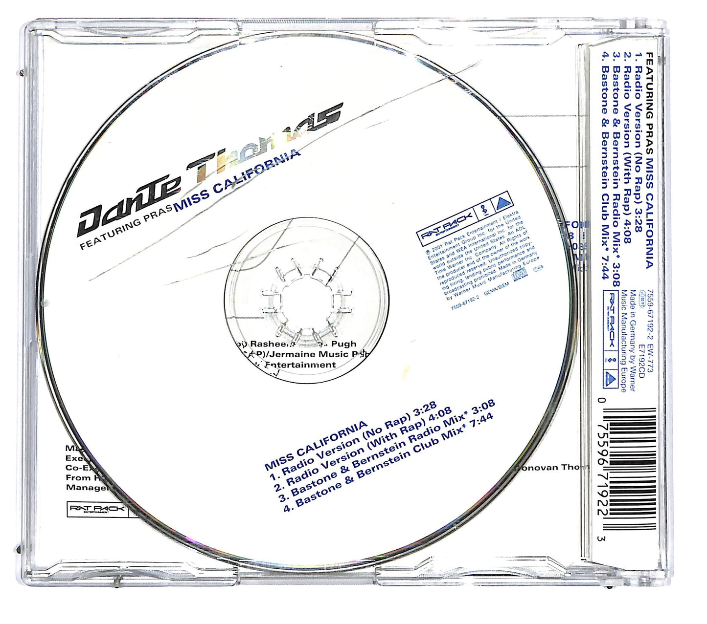 EBOND Dante Thomas Featuring Pras - Miss California CD CD126023