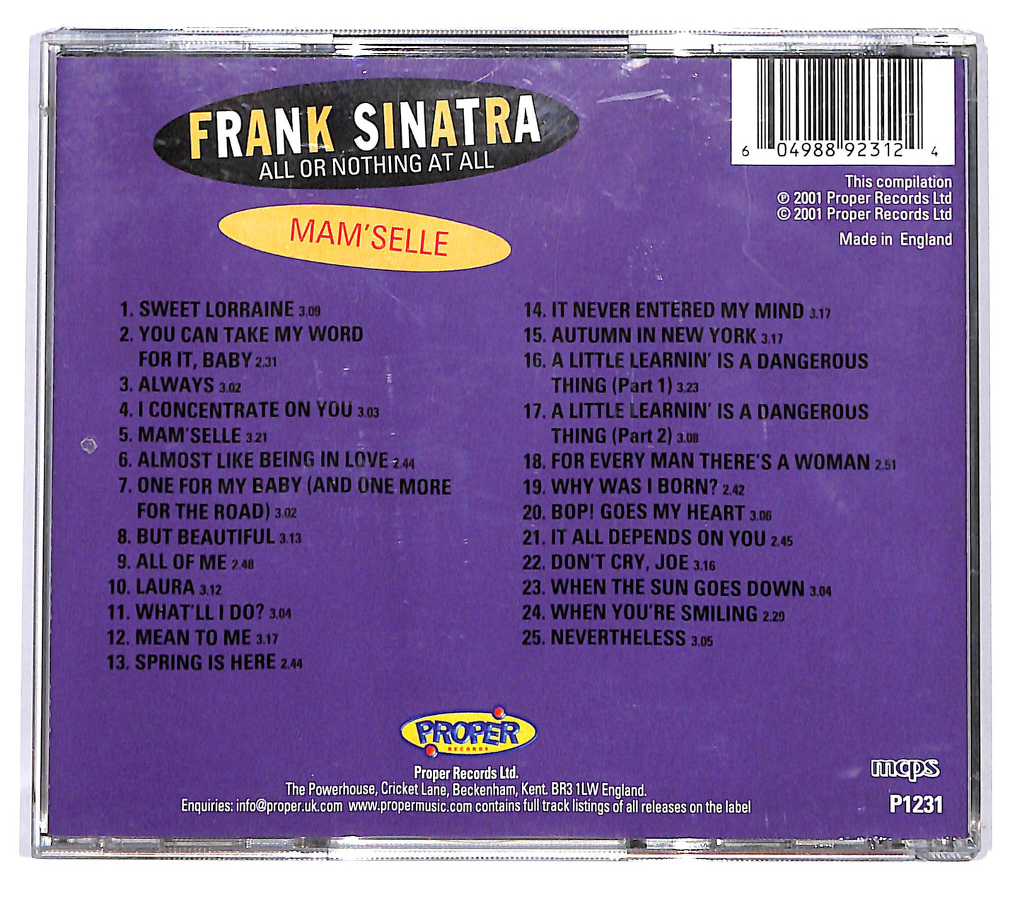 EBOND Frank Sinatra - Mam'selle CD CD126121