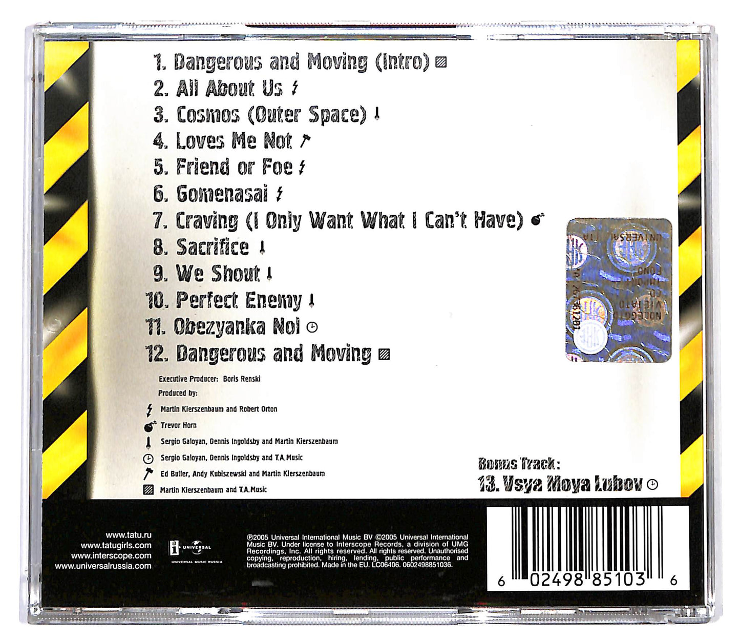 EBOND t.A.T.u. - Dangerous And Moving CD CD127244