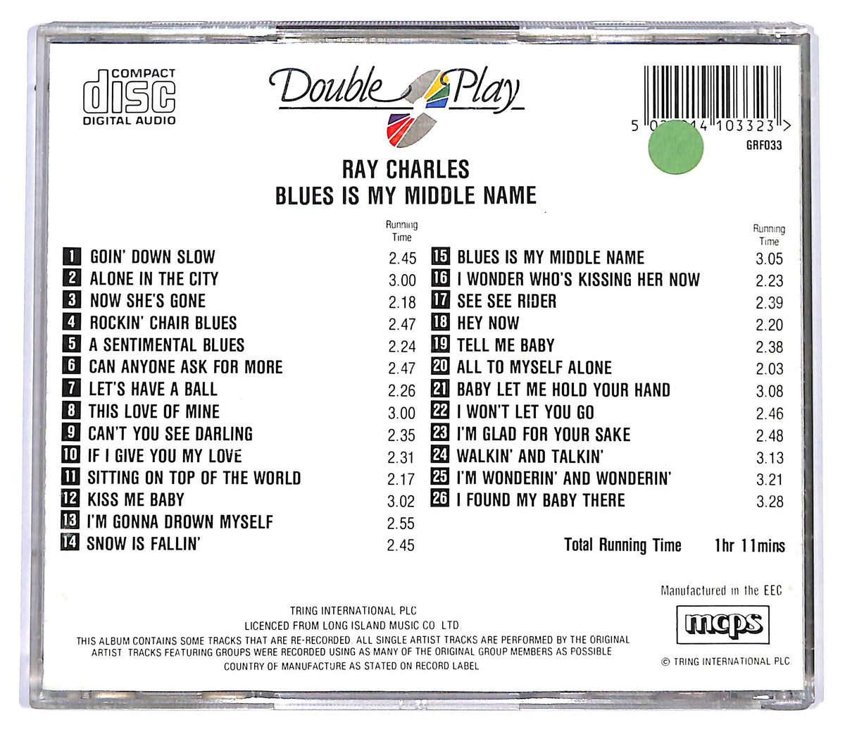 EBOND Ray Charles - Blues Is My Middle Name CD CD127447