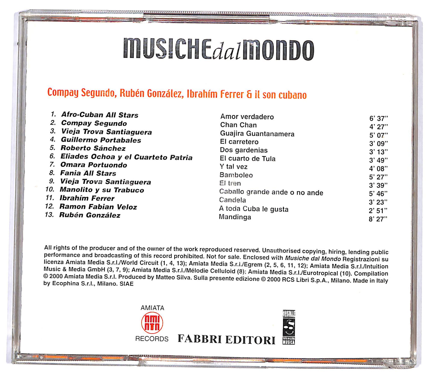 EBOND Various - Centro E Sud America - Cuba EDITORIALE CD CD127528