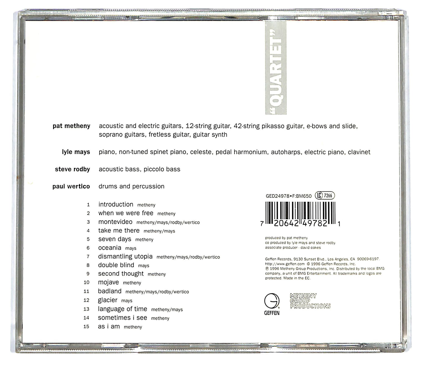 EBOND Pat Metheny Group - ''Quartet'' CD CD127644