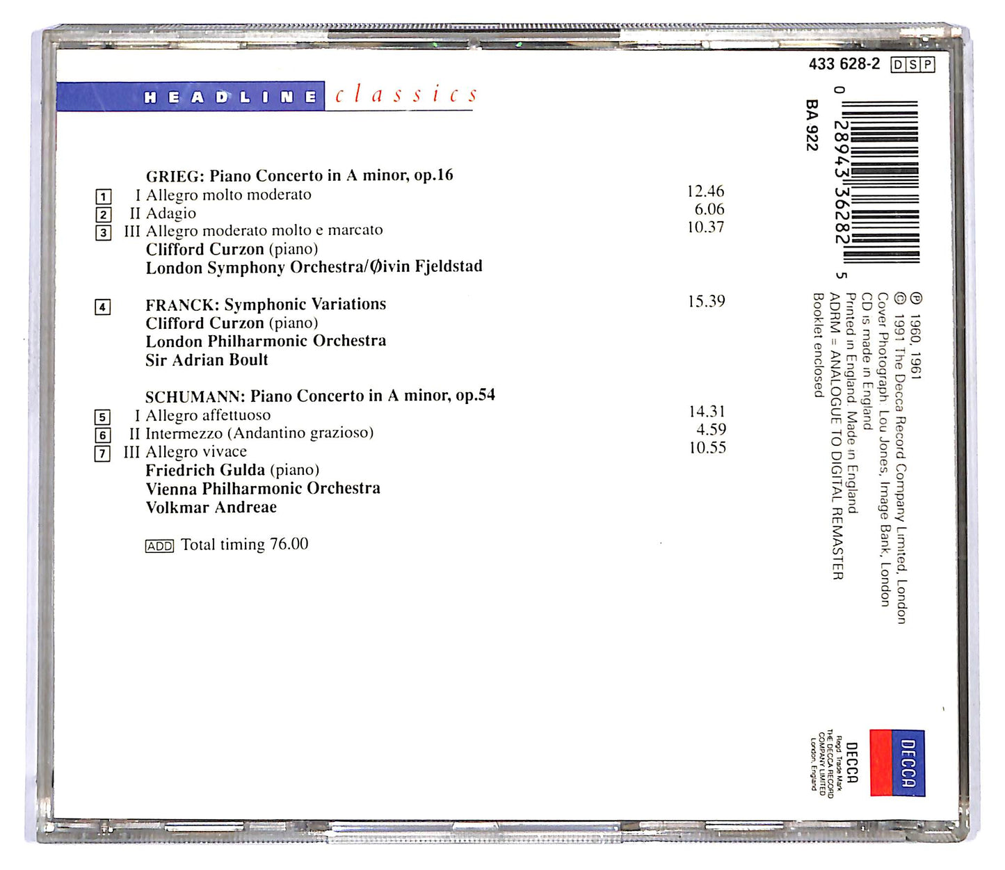 EBOND Grieg & Schumann - Piano Concertos - Symphonic Variations CD CD127658