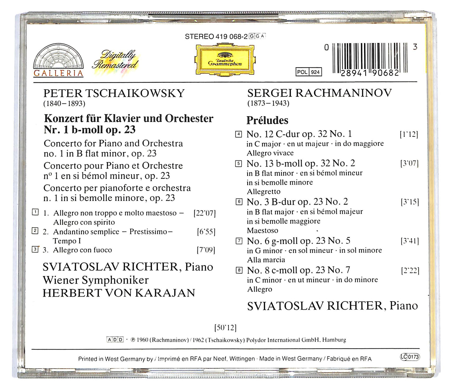 EBOND Peter Tschaikowsky / Sergej Rachmaninow - Klavierkonzert Nr. 1 / 5 Preludes CD CD127749