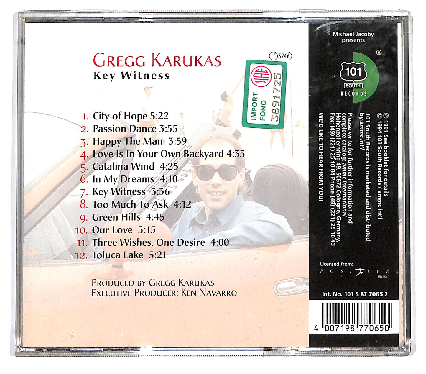 EBOND Gregg Karukas - Key Witness CD CD127955